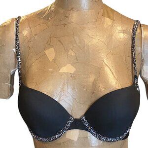 Victoria's Secret Sexy Little Things Bra 32D Black Convertible Strap #204K